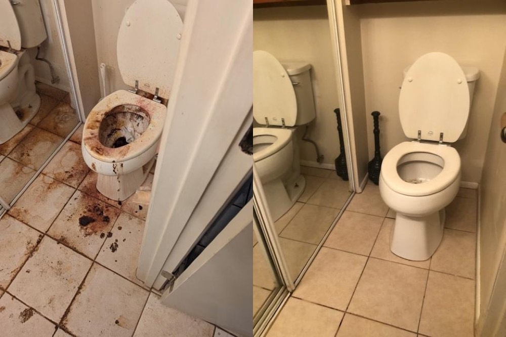 Before and after deep cleaning in Richmond, TX